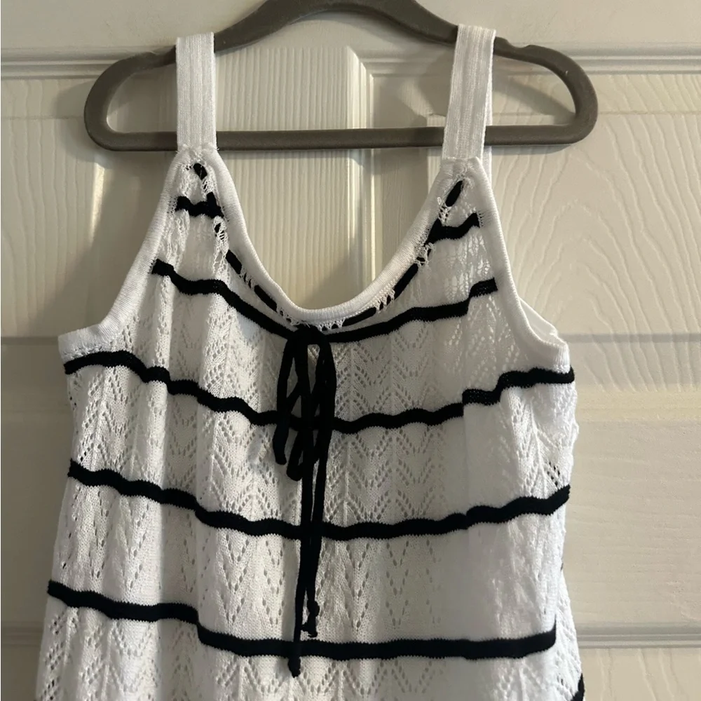 Rare Editions Girls Black and White Crochet Style adress